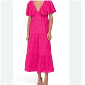Beyond Words Elegant Pink Maxi Dress L Women Barbie